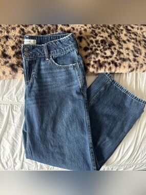 Hollister dark wash low rise baggy jean